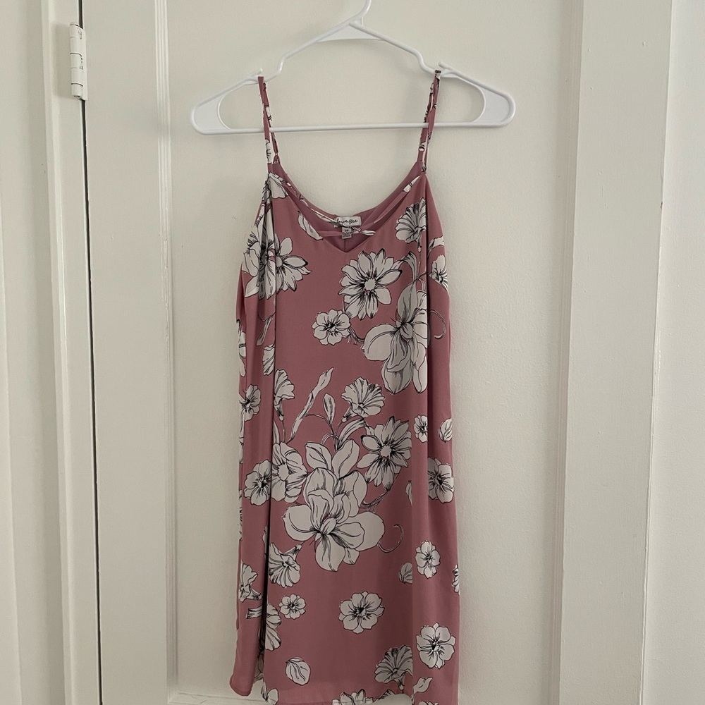 love, Fire Pink Floral Mini Dress